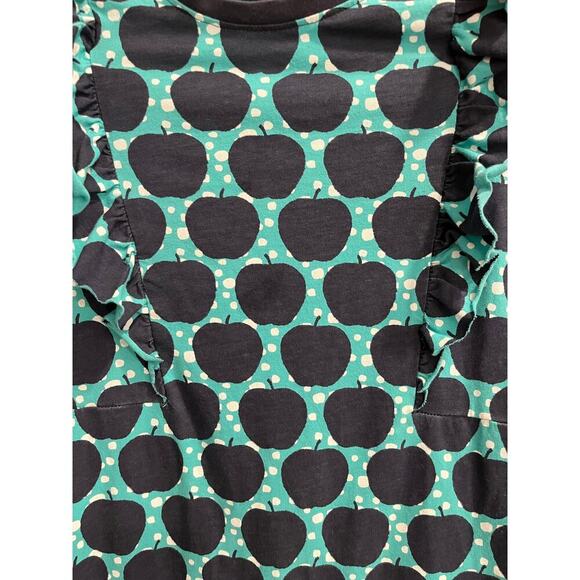 Tea Collection Size 8 Teal and Navy Apple Ruffle Dress - Picture 3 of 5